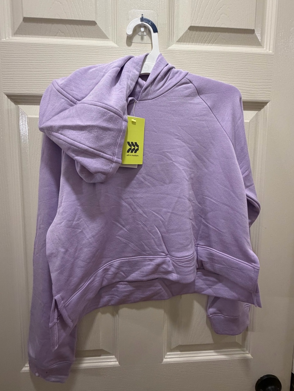 All in Motion Girls Fleece Cropped Hoodie Light Purple L 10/12 NWT